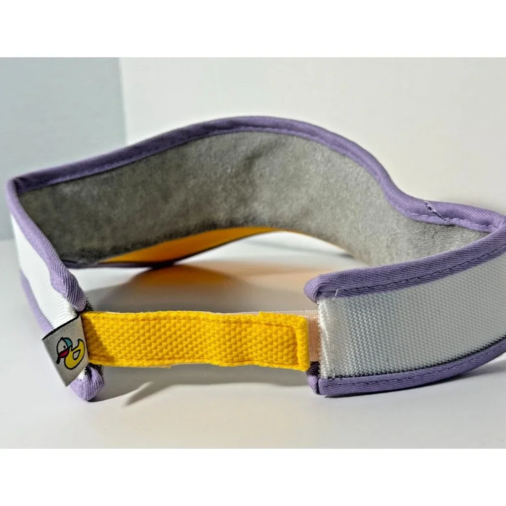 Adjustable Sun Visor Hat Wrap Around hook/ loop Running Beach Yellow Purple Cap